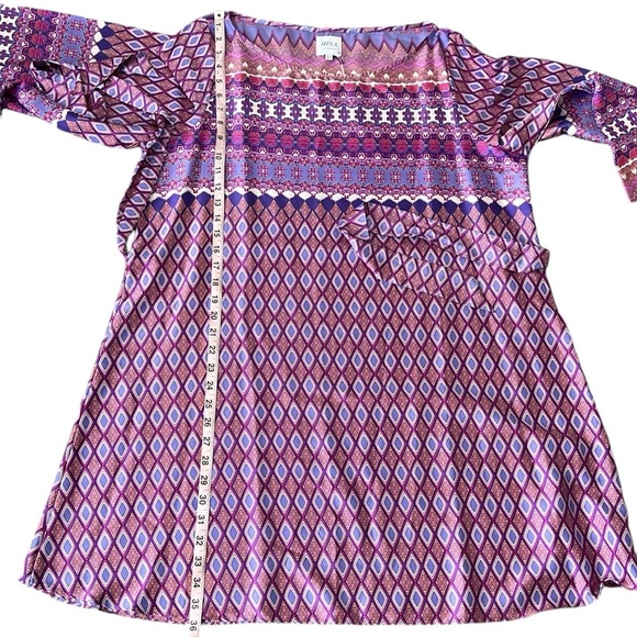 SOLD NWT Misa Los Angeles Violet Geometric Belted Twiggy Dress Size XL Reg. $345 - Picture 12 of 12